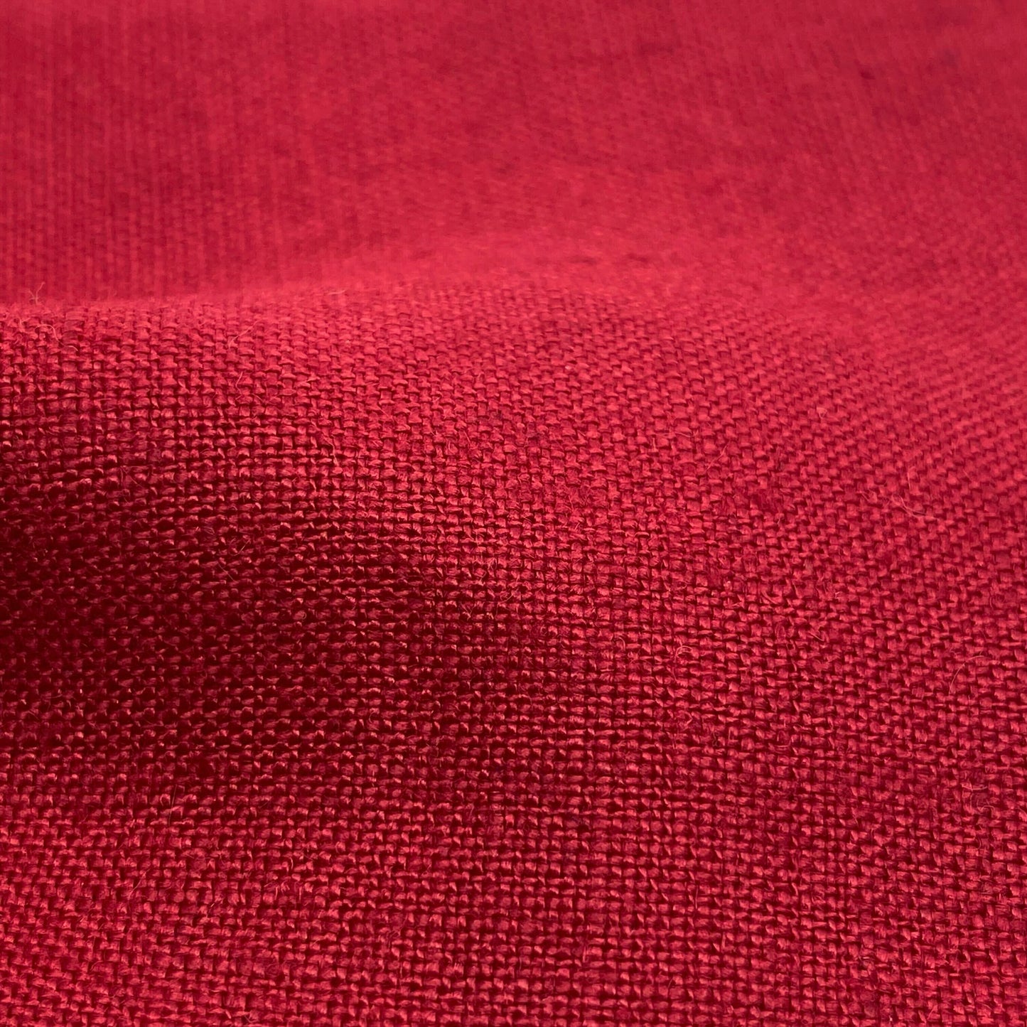 Tissu - Toile de lin coton rouge
