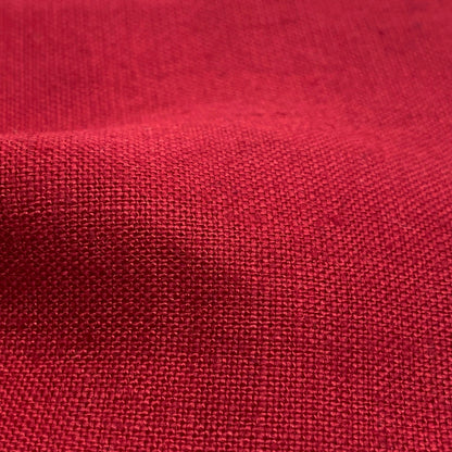 Tissu - Toile de lin coton rouge