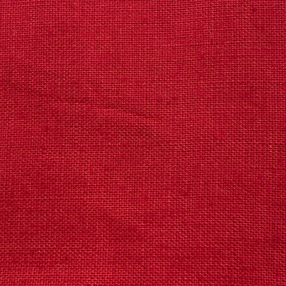 Tissu - Toile de lin coton rouge