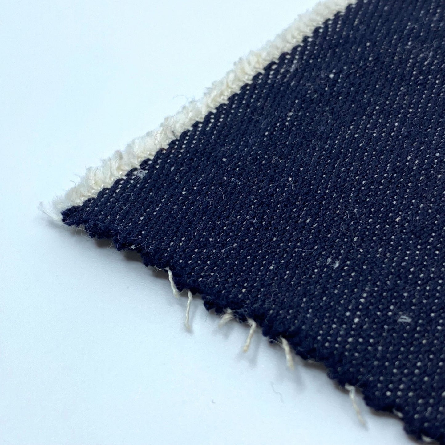 Tissu - Denim sergé coton chanvre bleu écru