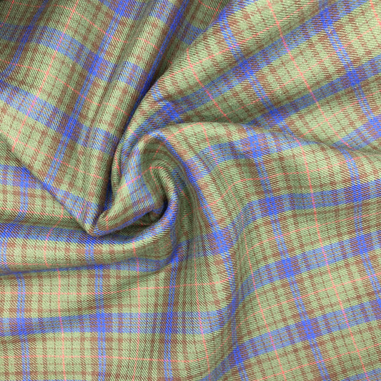 Tissu - Tartan écossais coton vert