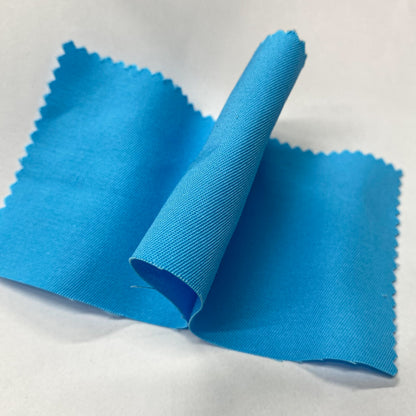 Tissu - Sergé 2-3 polyester bleu azur