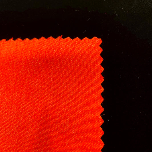 Tissu - Satin coton polyester orange Haute Visibilité